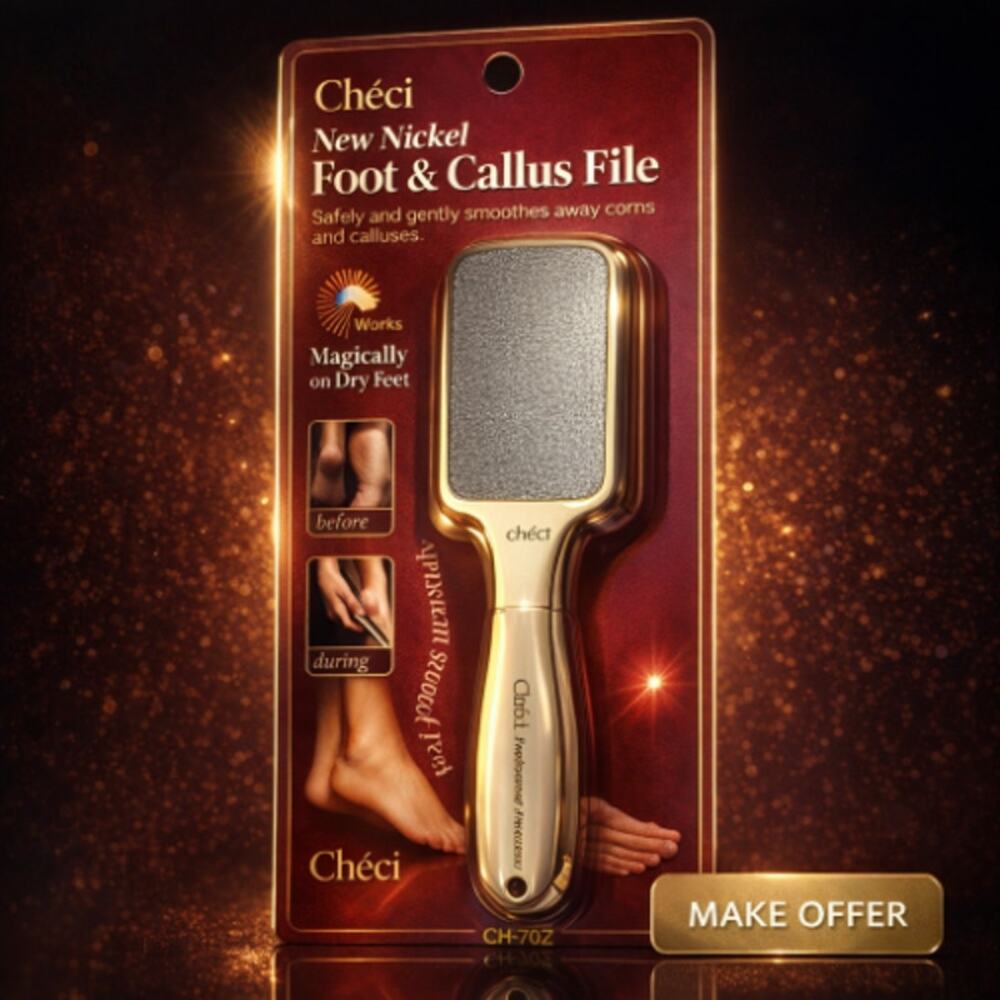 Checi NEW Nickel CH-702 Foot & Callous File Med Grit Professional Pedicure Tool